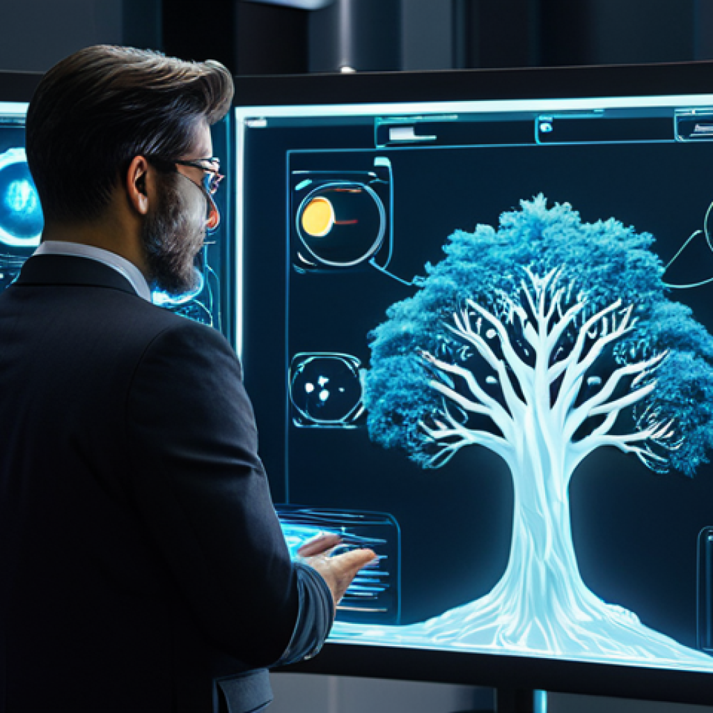 A professional game strategist, dressed in a modest, dark business suit, intently reviewing holographic projections of a complex tech tree and character skill upgrades in a sleek, futuristic research lab. The scene emphasizes long-term strategic planning and permanent power growth. The lighting is soft and ambient, highlighting intricate details of the displays. Perfect anatomy, correct proportions, natural pose, well-formed hands, proper finger count, safe for work, appropriate content, fully clothed, professional.
